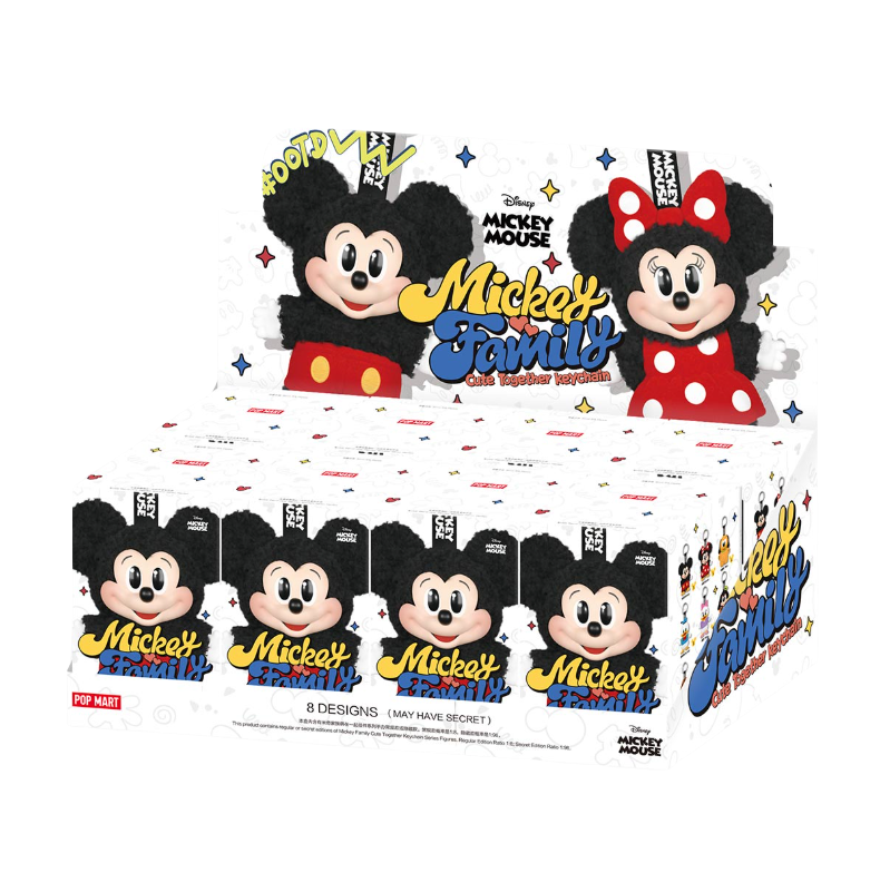 Pop Mart Disney Mickey Family Together Series Plush Keychain Sealed Case (8 Blind Box)