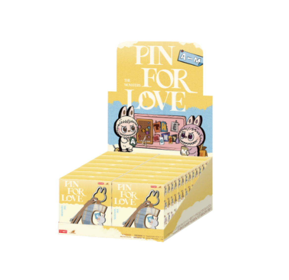 Pop Mart Labubu the Monsters Pin For Love Series Letter Pendent Sealed Cases 14 Blind Boxes(A-M)